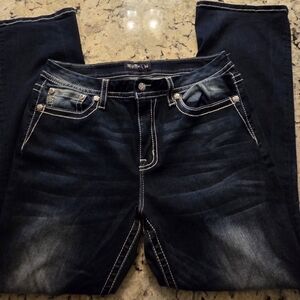 Miss Me Curvy Jeans Womens Size 34 Dark Blue Jeans